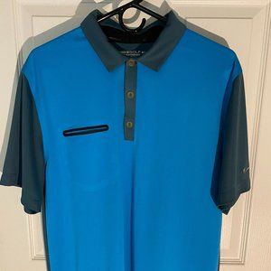 Nike Dri-Fit Golf Blue/Dark Teal Polo Shirt Size M